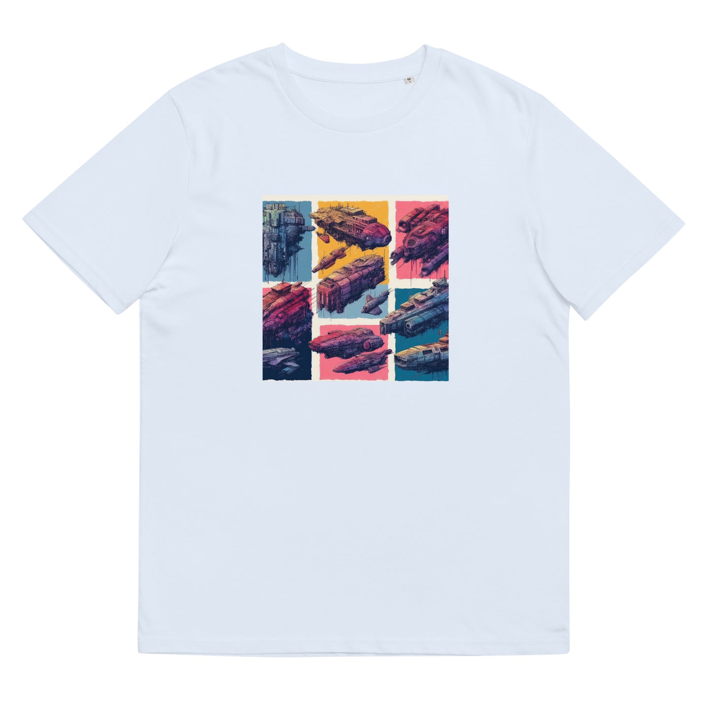 Unisex organic cotton t-shirt - Spaceship Pattern
