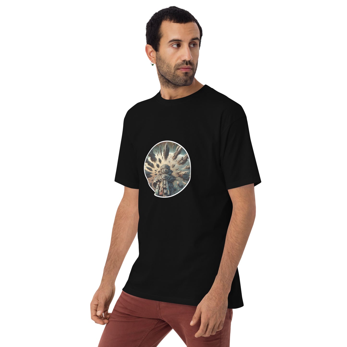 Men’s premium heavyweight tee - Planet Spaceship