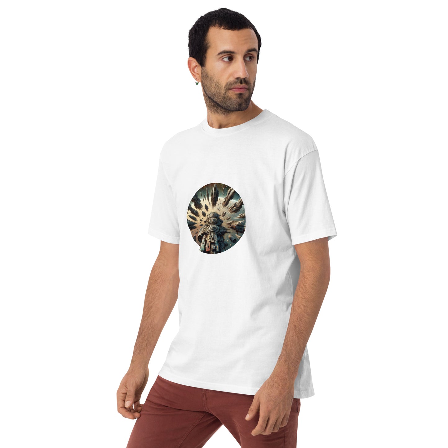 Men’s premium heavyweight tee - Planet Spaceship