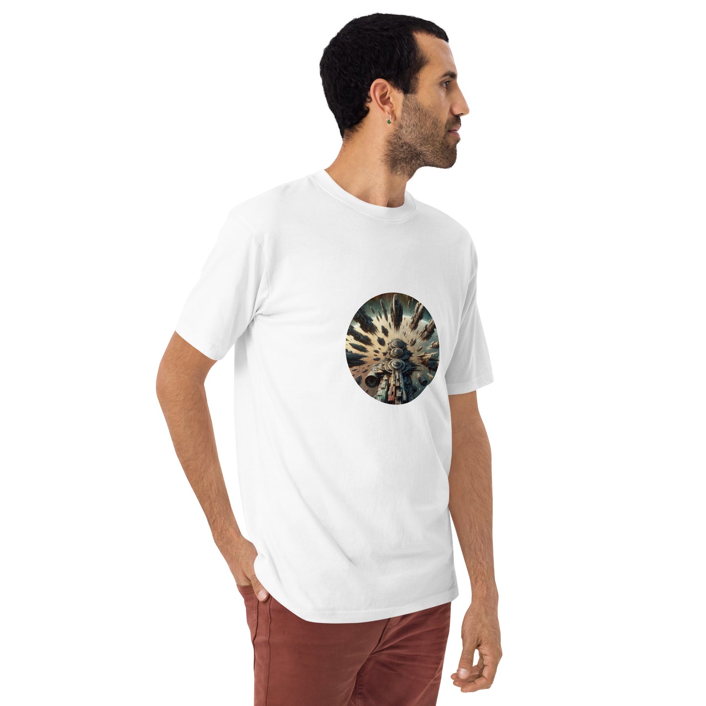 Men’s premium heavyweight tee - Planet Spaceship