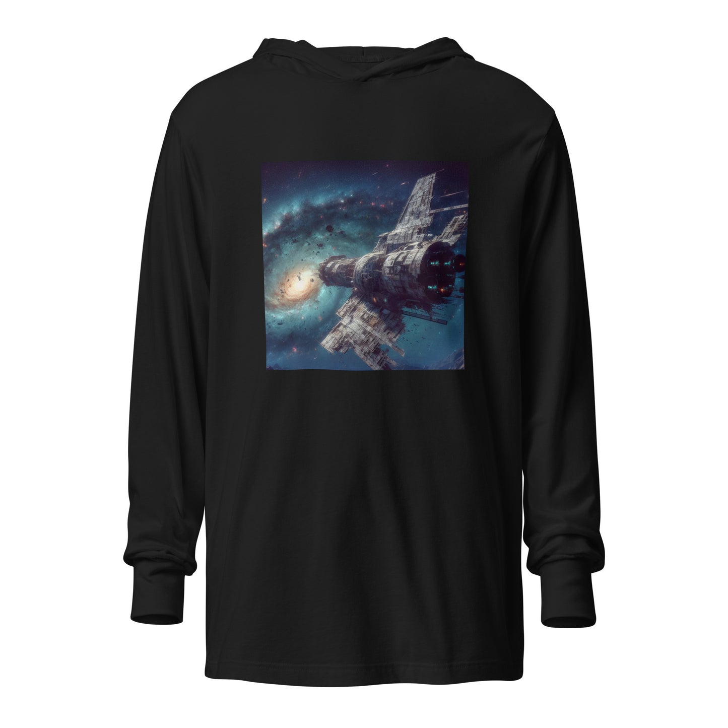 Hooded long-sleeve tee - Derelict Spaceship