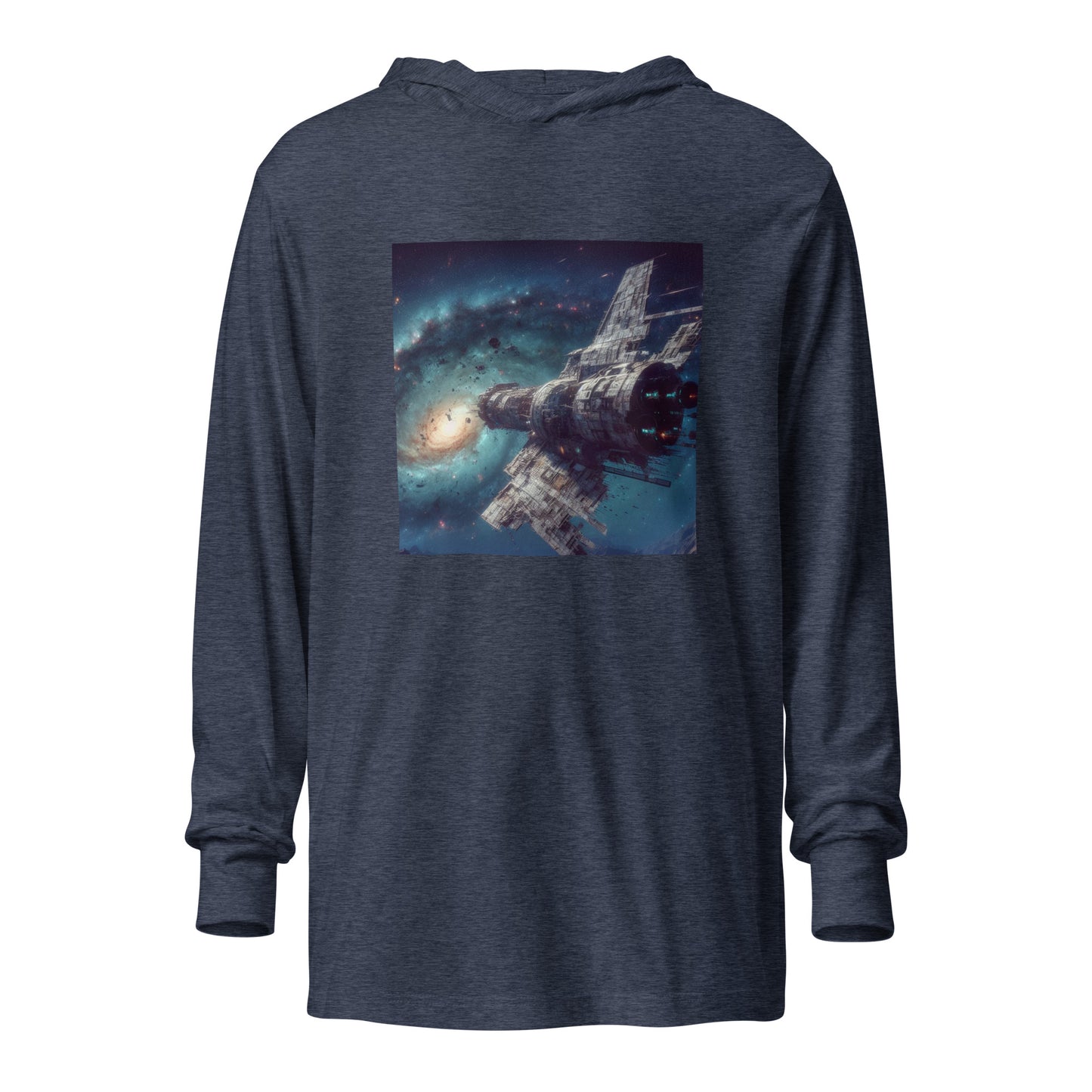 Hooded long-sleeve tee - Derelict Spaceship