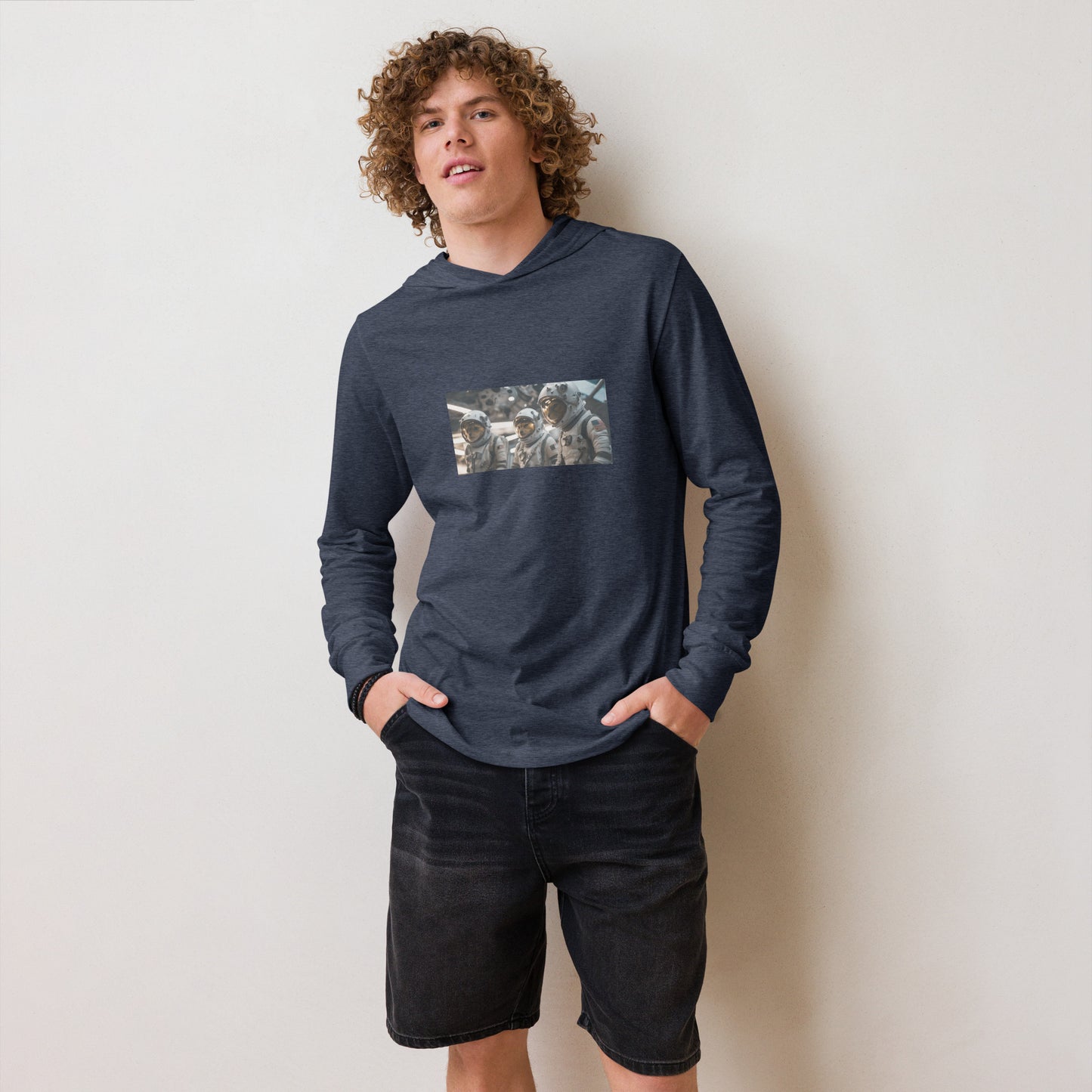 Hooded long-sleeve tee - Catstronauts