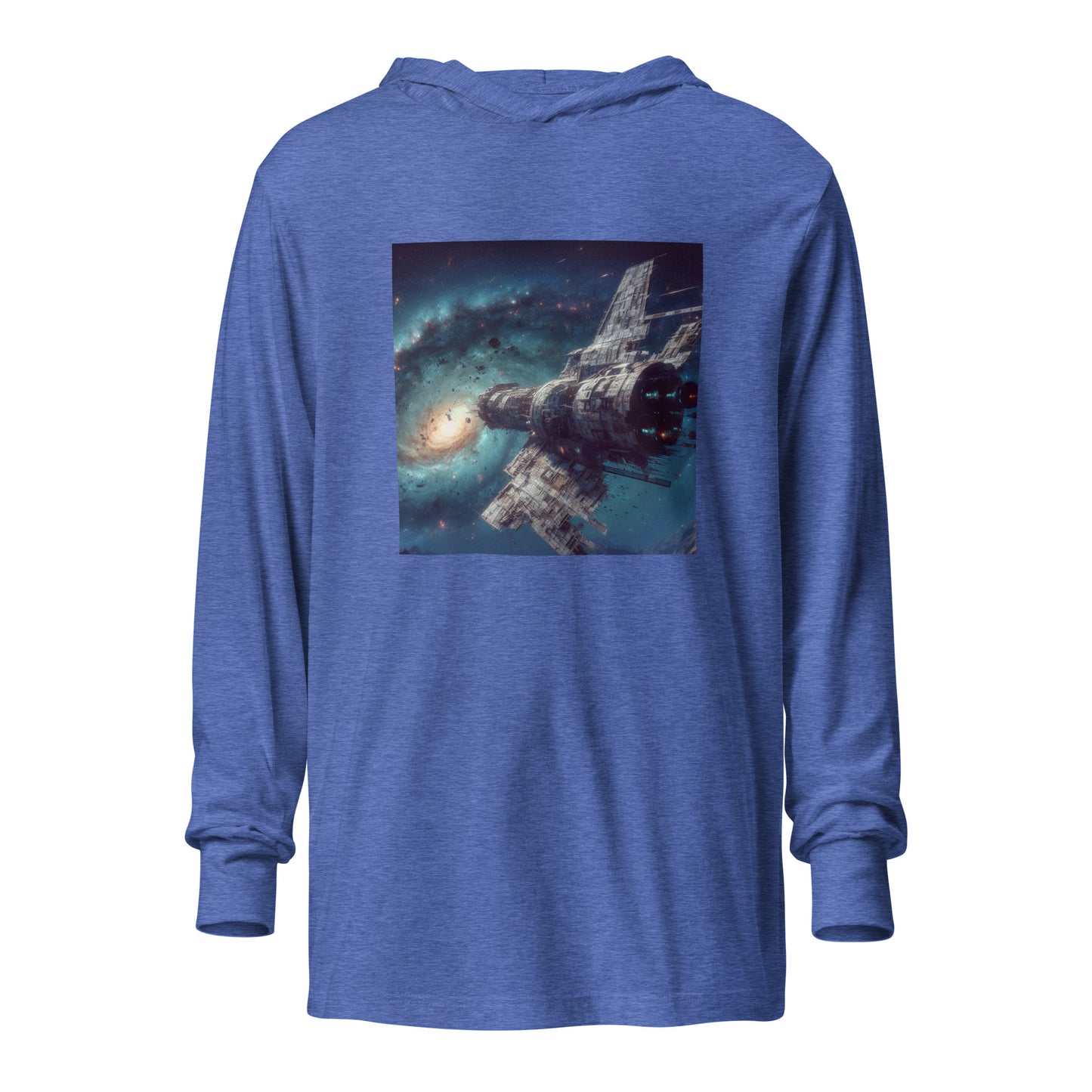 Hooded long-sleeve tee - Derelict Spaceship