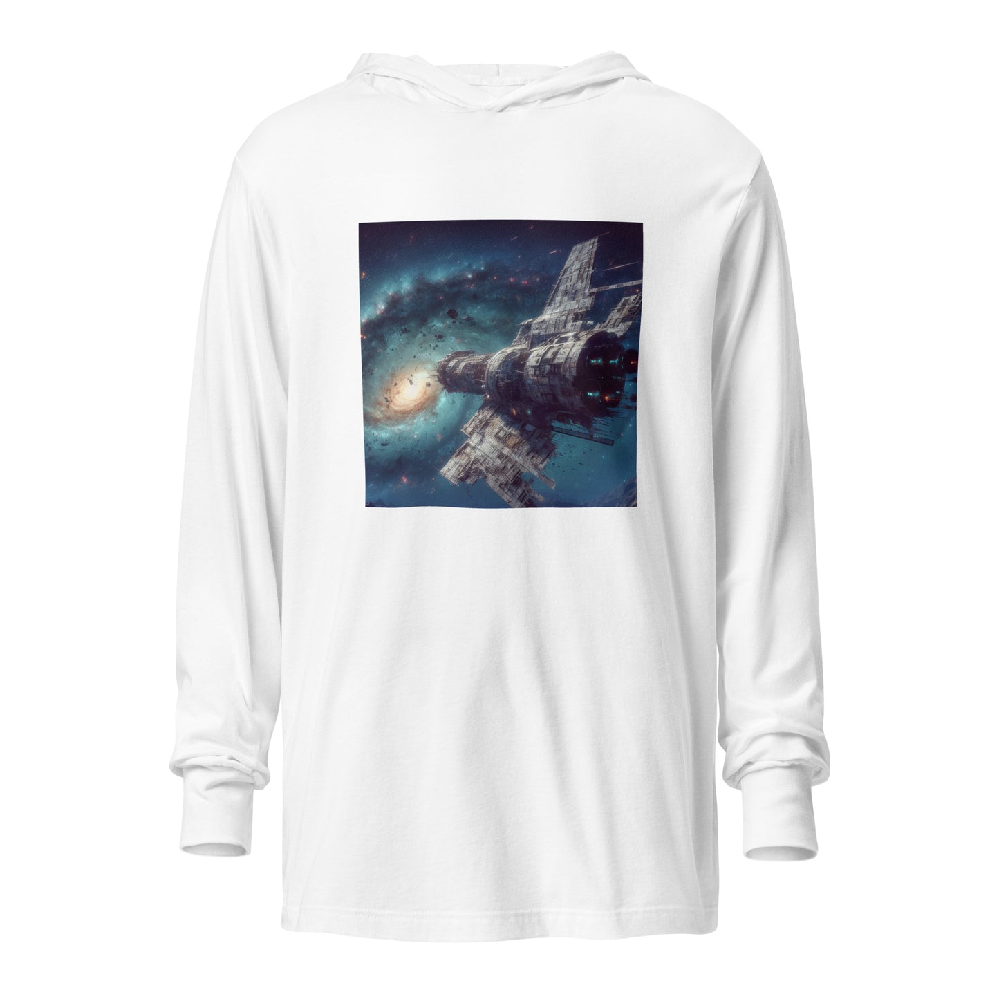 Hooded long-sleeve tee - Derelict Spaceship