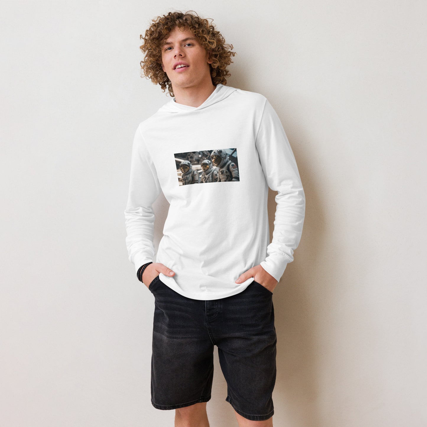 Hooded long-sleeve tee - Catstronauts