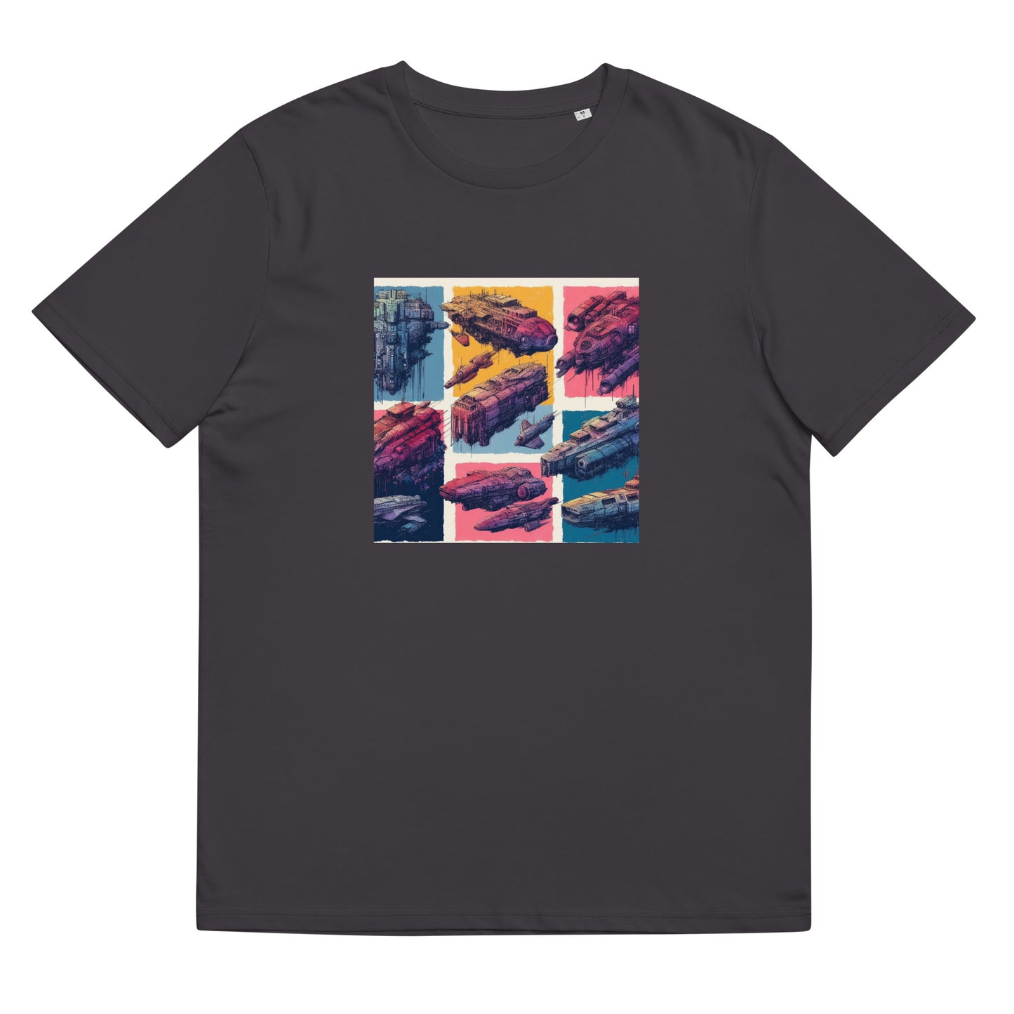 Unisex organic cotton t-shirt - Spaceship Pattern