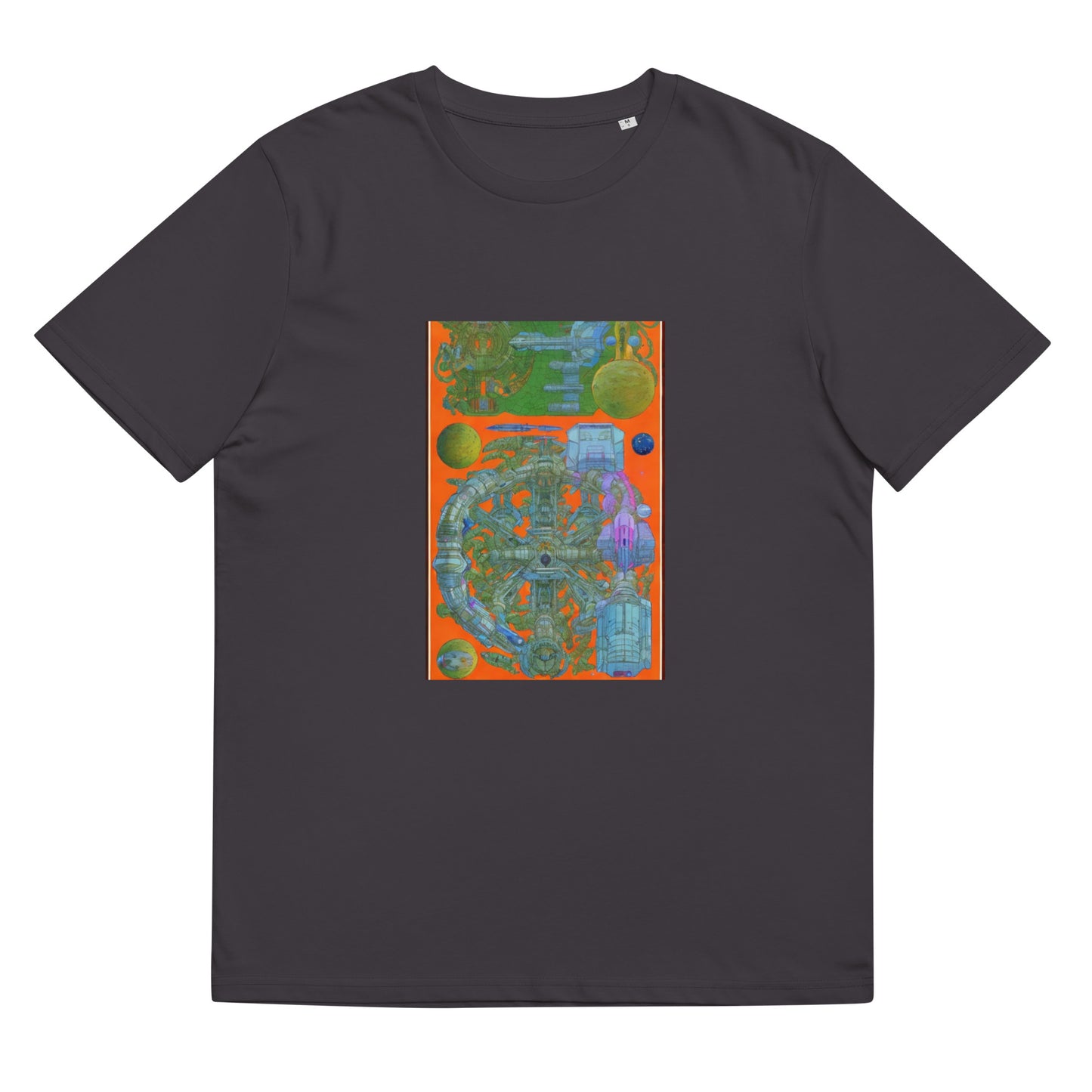 Unisex organic cotton t-shirt - Orange Spaceship