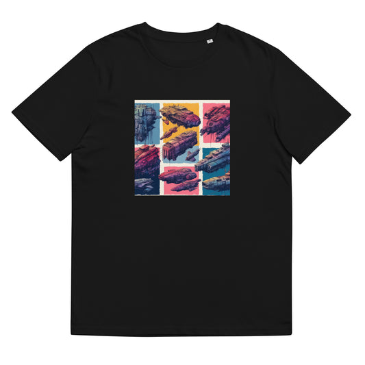 Unisex organic cotton t-shirt - Spaceship Pattern