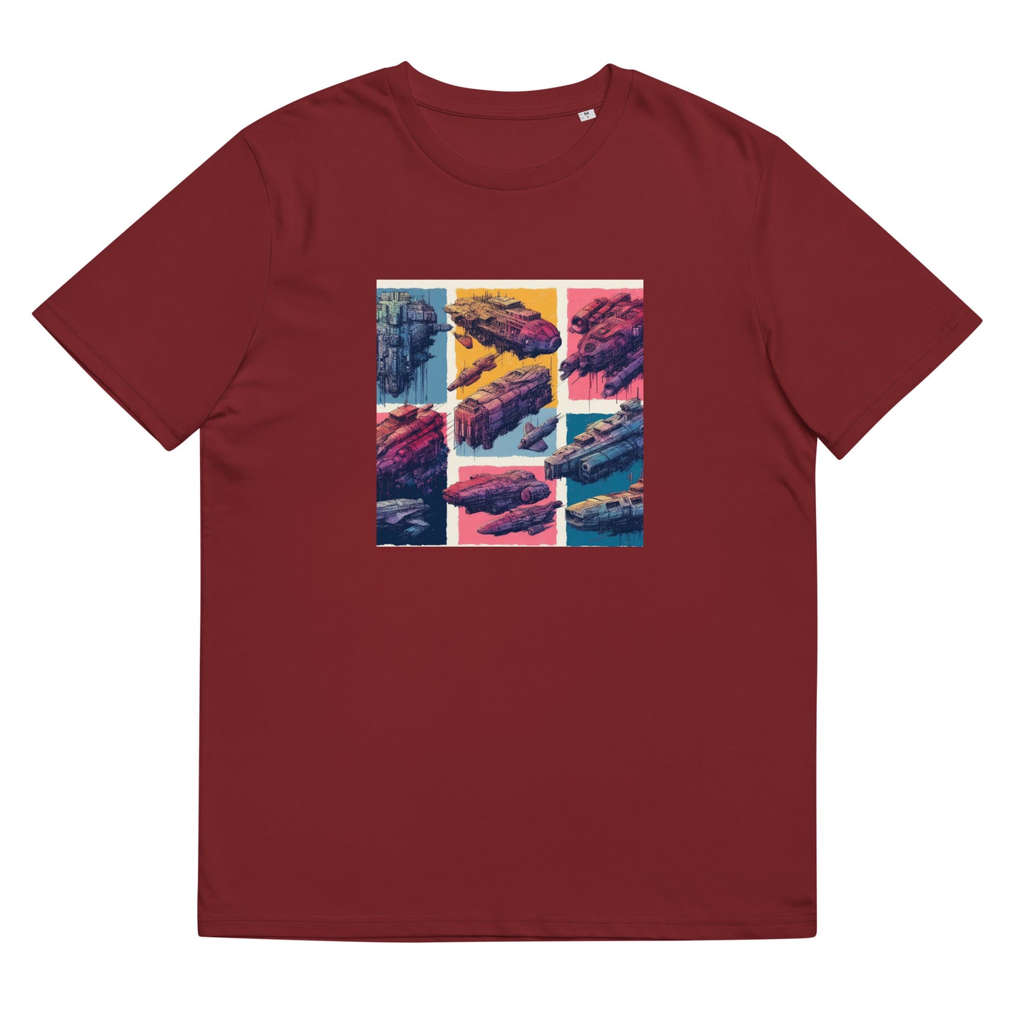 Unisex organic cotton t-shirt - Spaceship Pattern