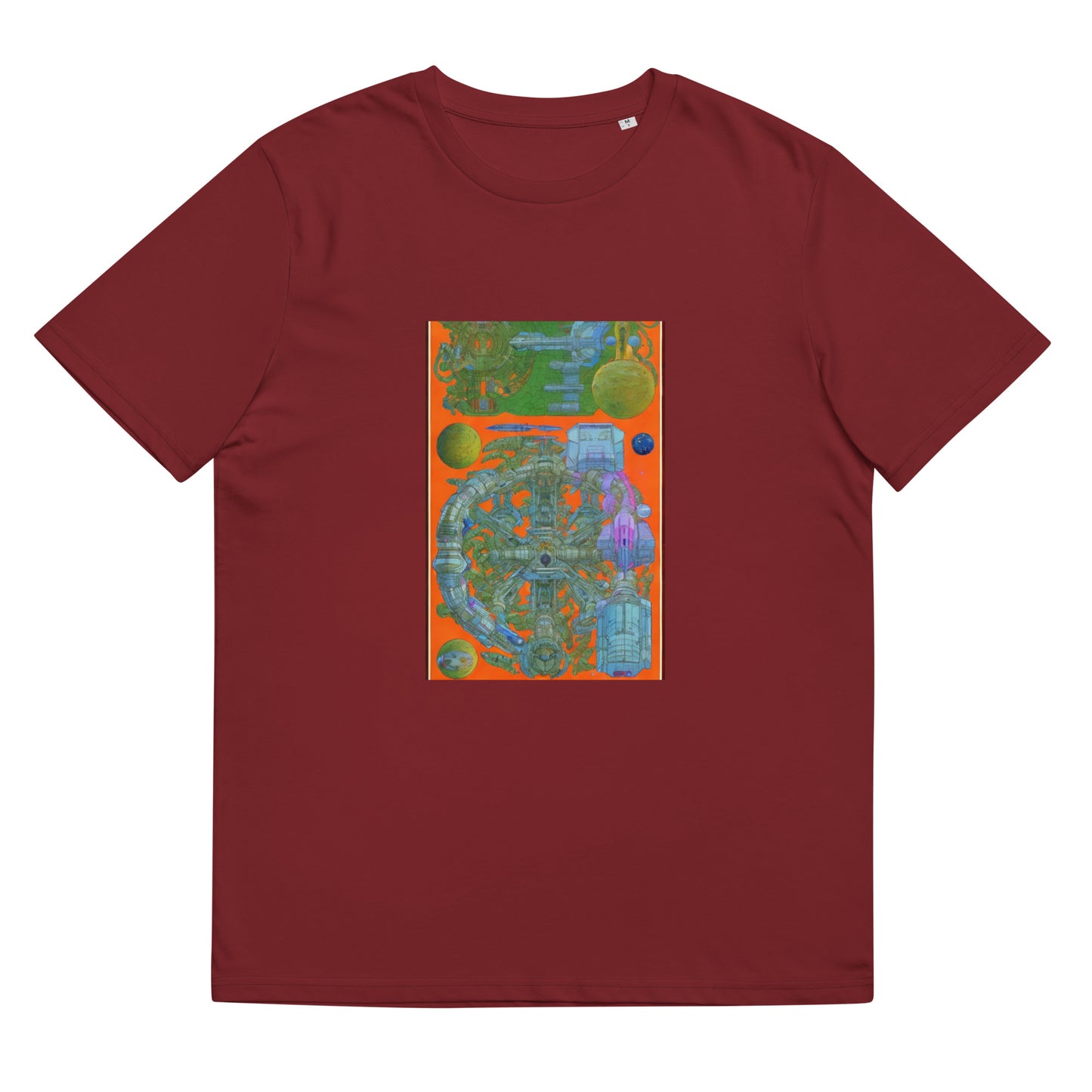 Unisex organic cotton t-shirt - Orange Spaceship