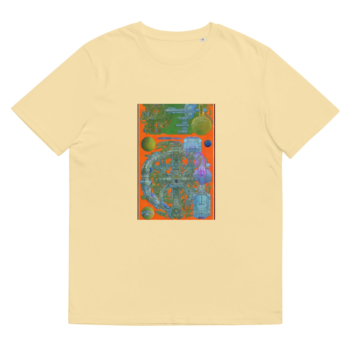 Unisex organic cotton t-shirt - Orange Spaceship