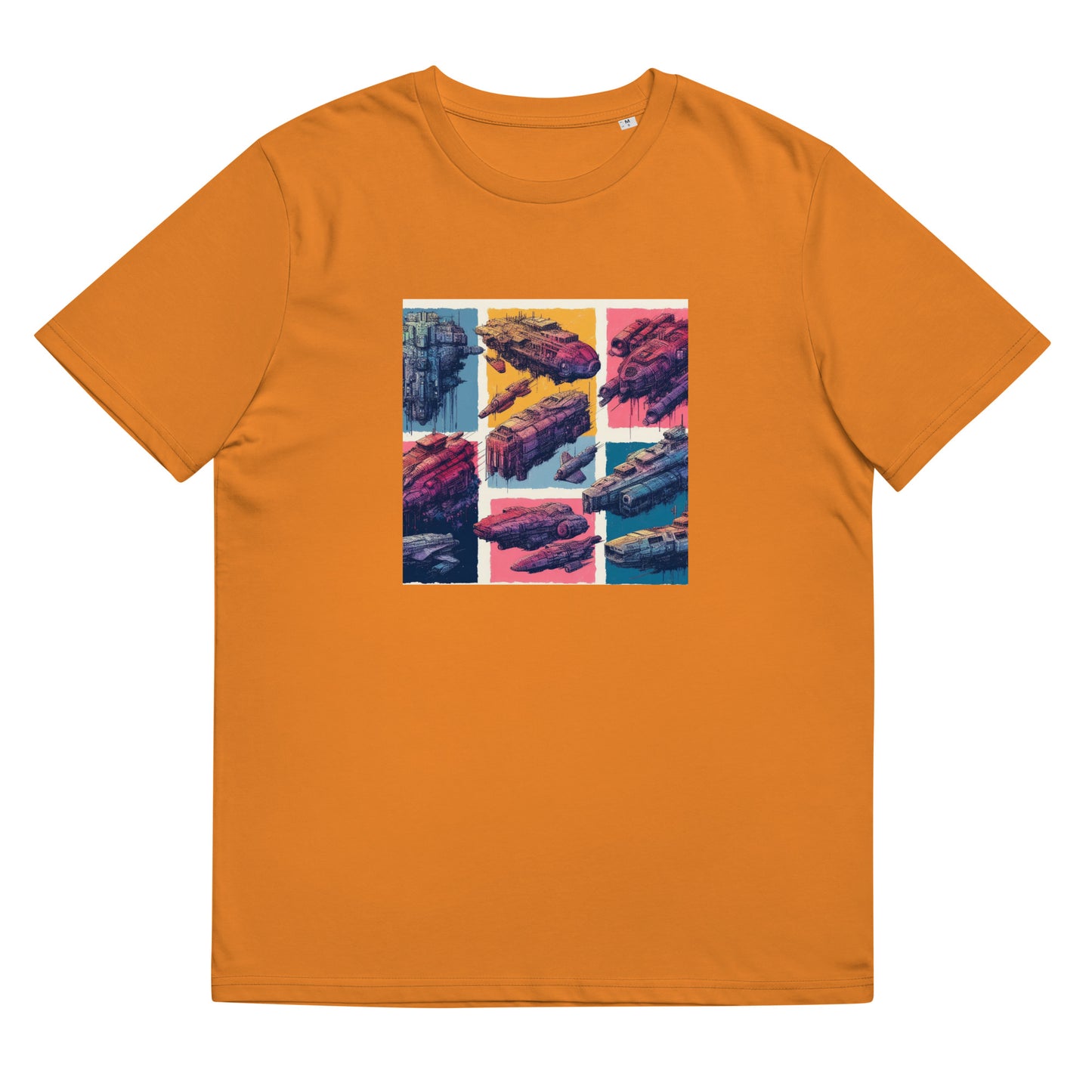 Unisex organic cotton t-shirt - Spaceship Pattern