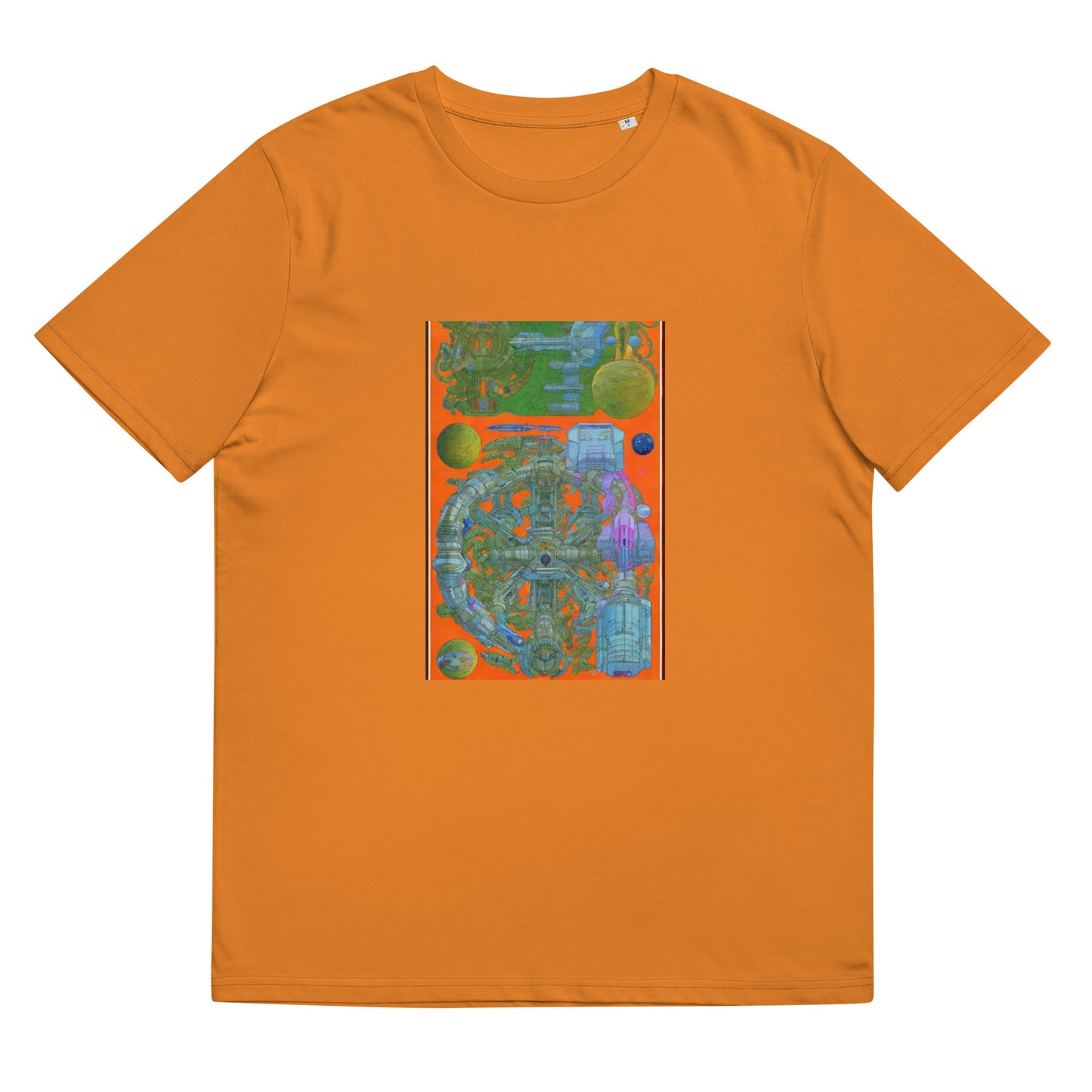 Unisex organic cotton t-shirt - Orange Spaceship