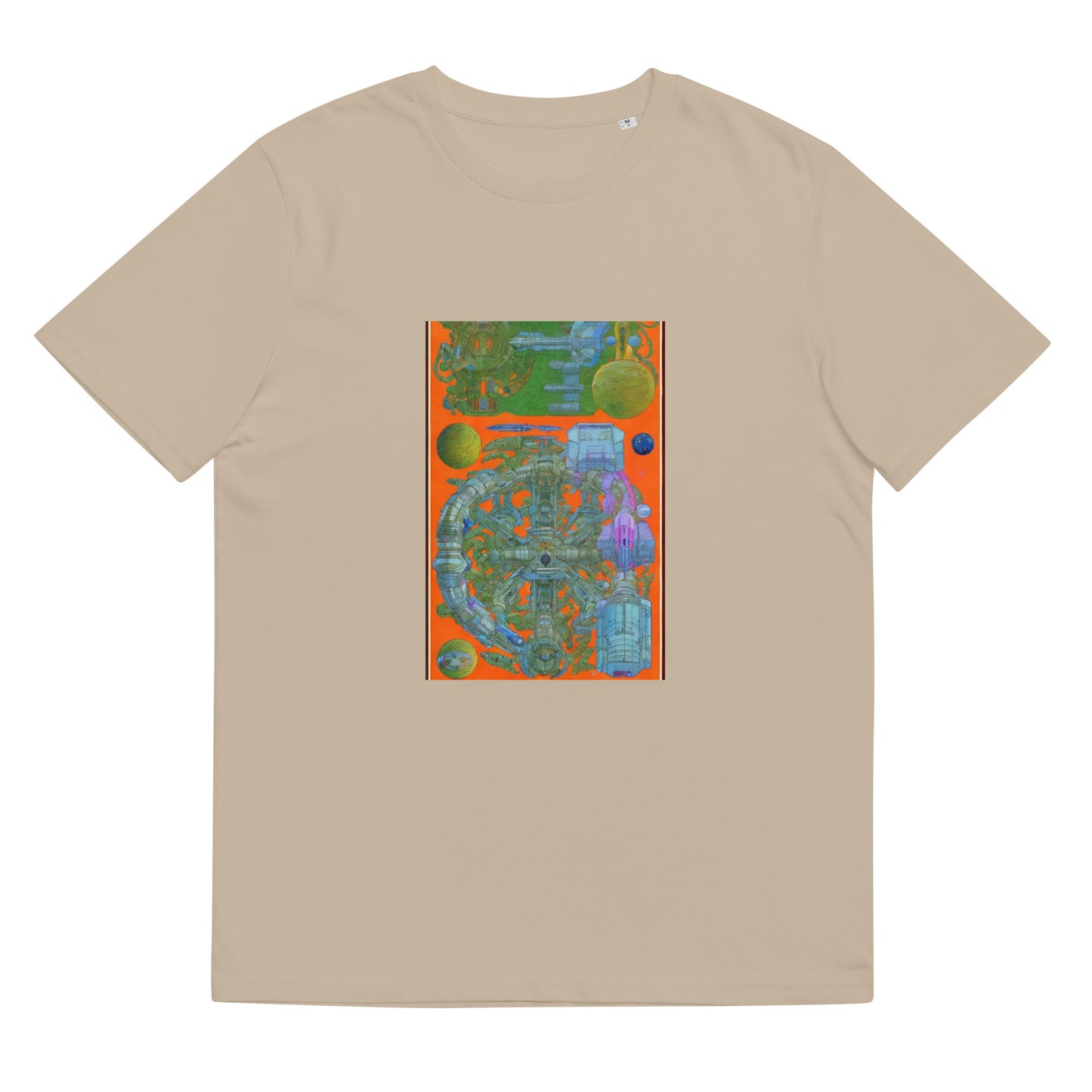 Unisex organic cotton t-shirt - Orange Spaceship