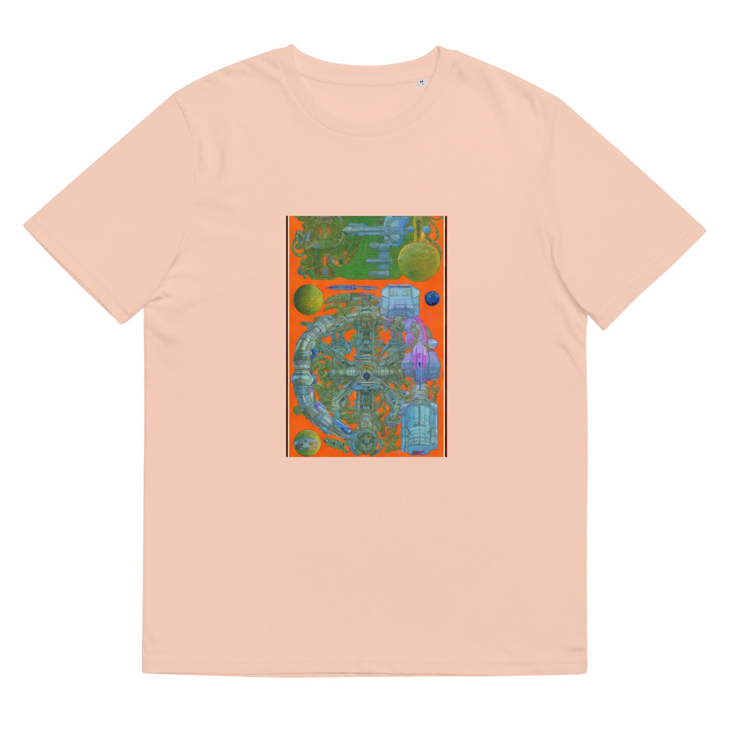 Unisex organic cotton t-shirt - Orange Spaceship