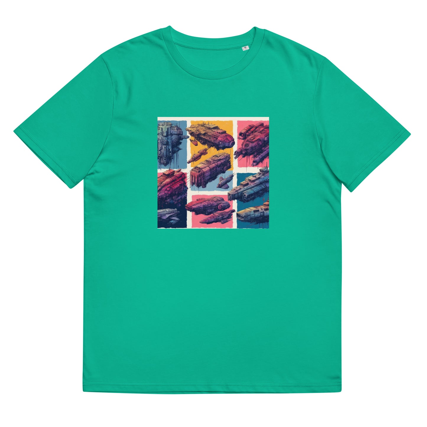 Unisex organic cotton t-shirt - Spaceship Pattern