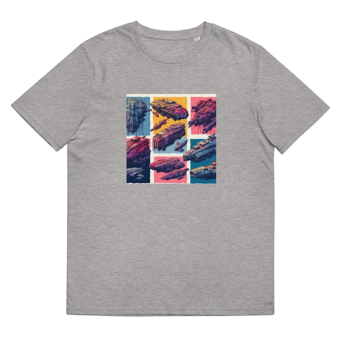 Unisex organic cotton t-shirt - Spaceship Pattern