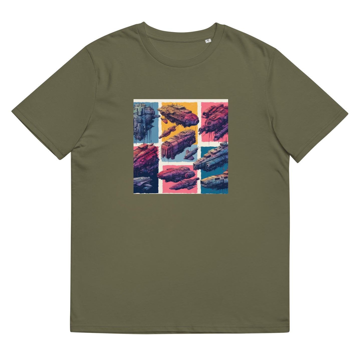 Unisex organic cotton t-shirt - Spaceship Pattern