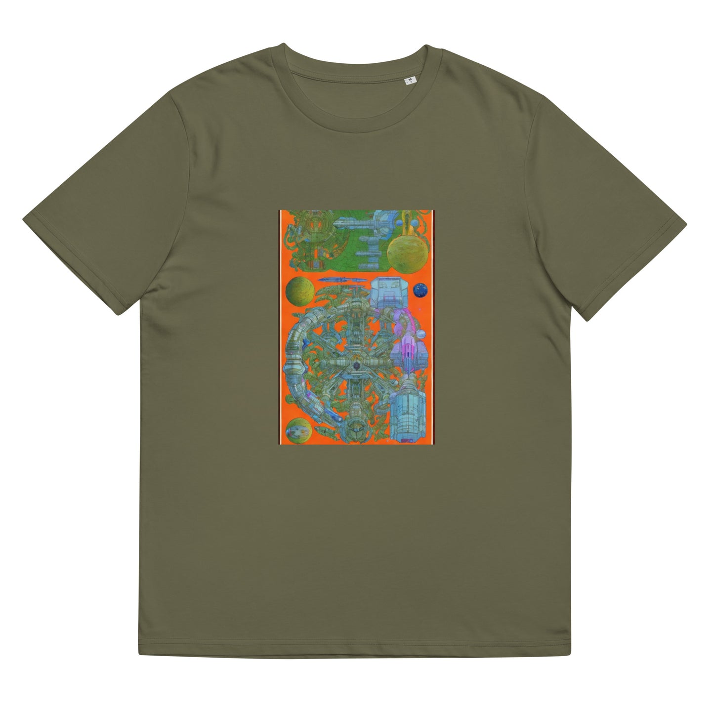 Unisex organic cotton t-shirt - Orange Spaceship