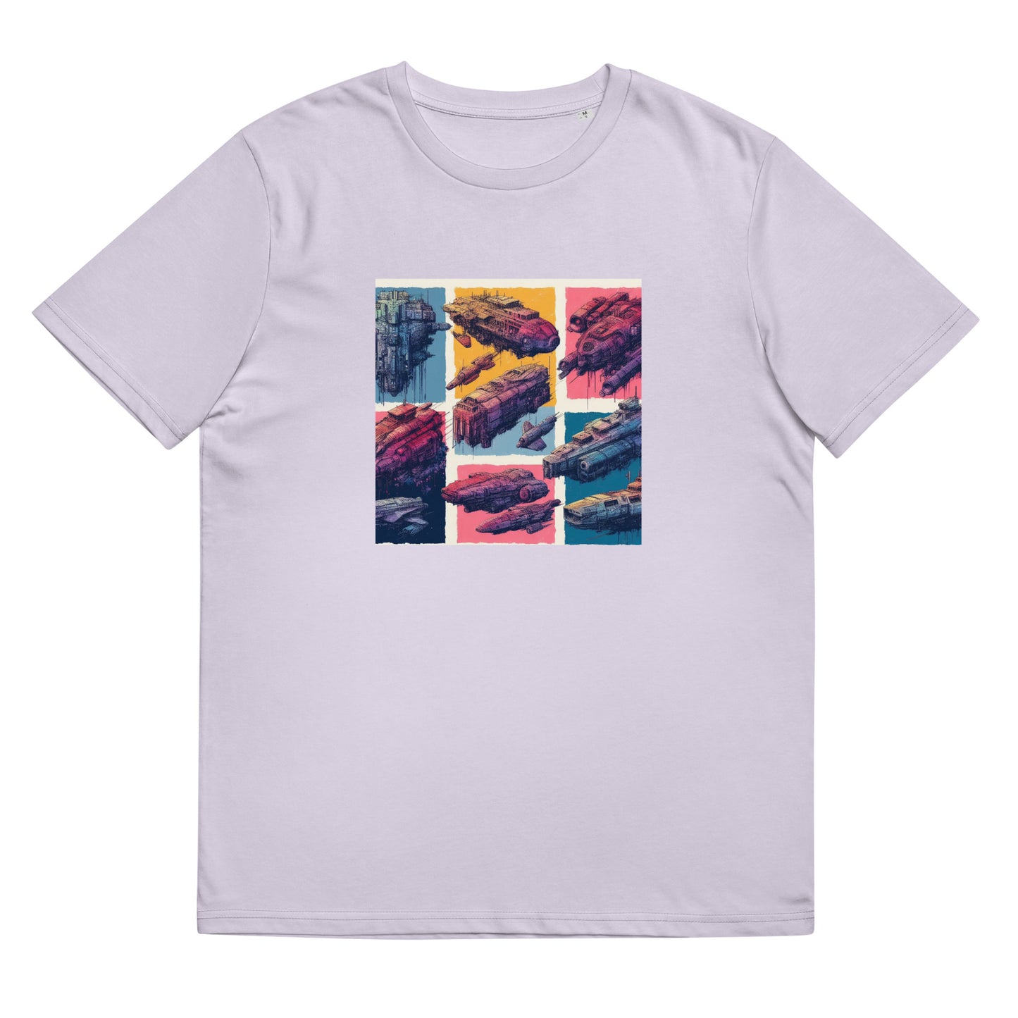 Unisex organic cotton t-shirt - Spaceship Pattern