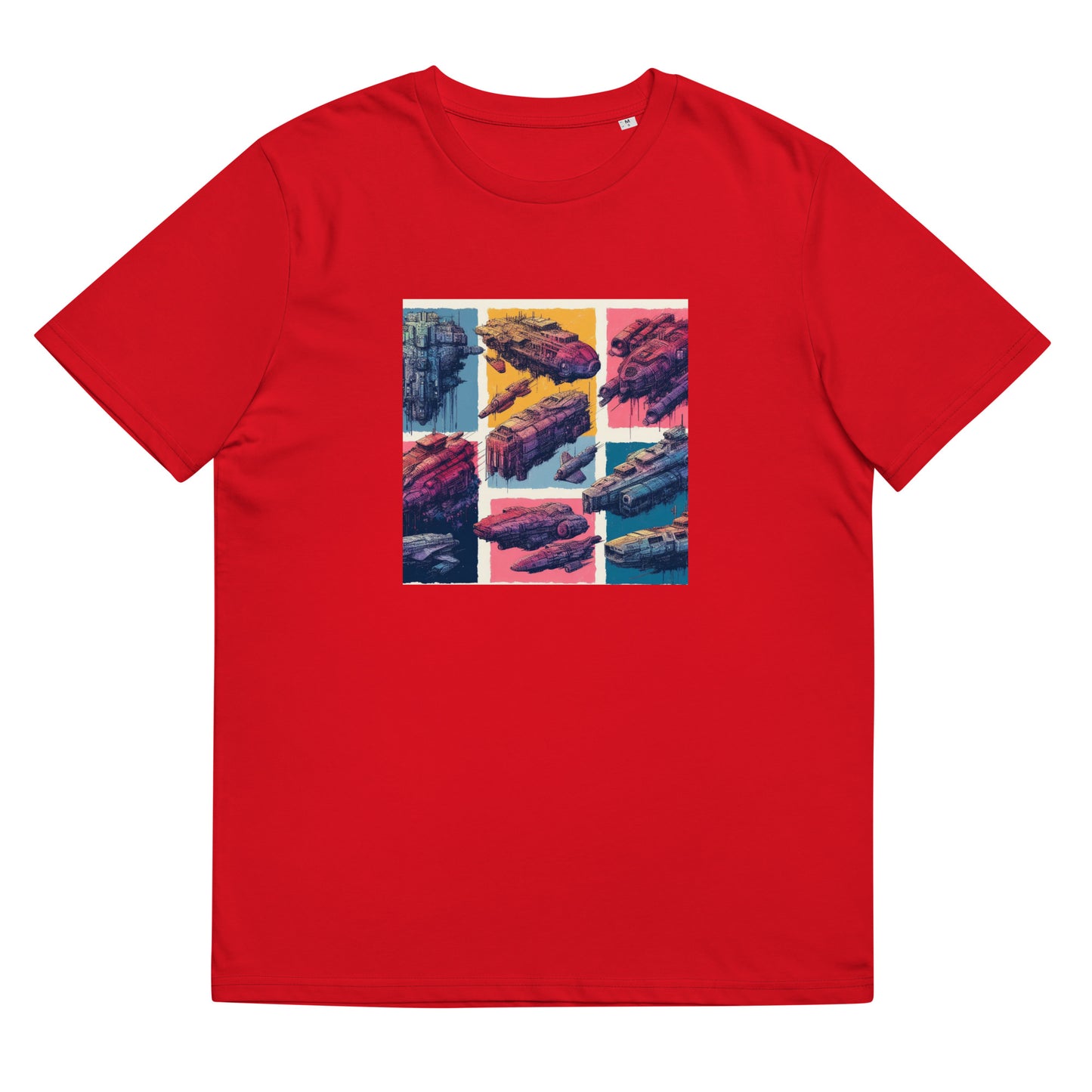 Unisex organic cotton t-shirt - Spaceship Pattern