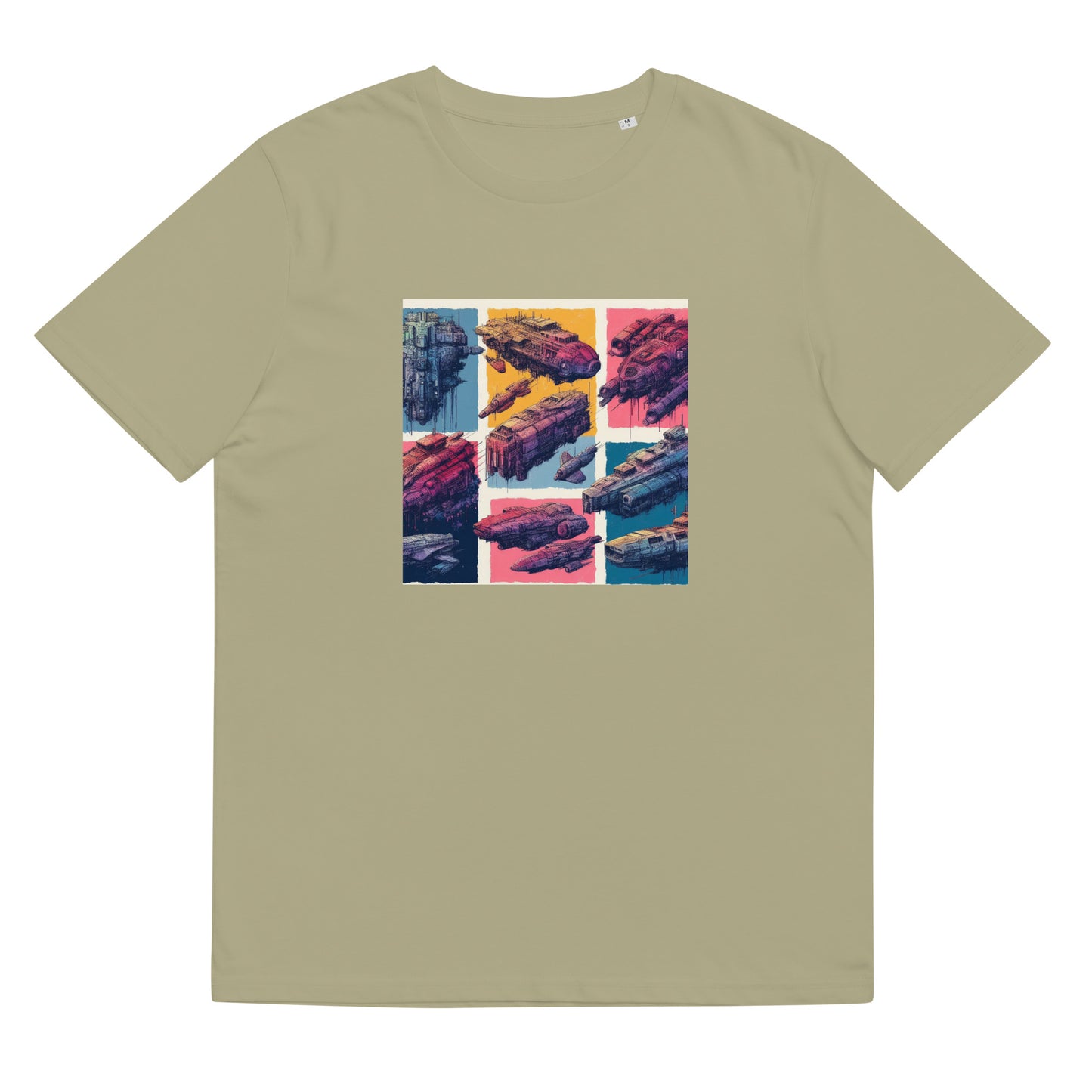 Unisex organic cotton t-shirt - Spaceship Pattern