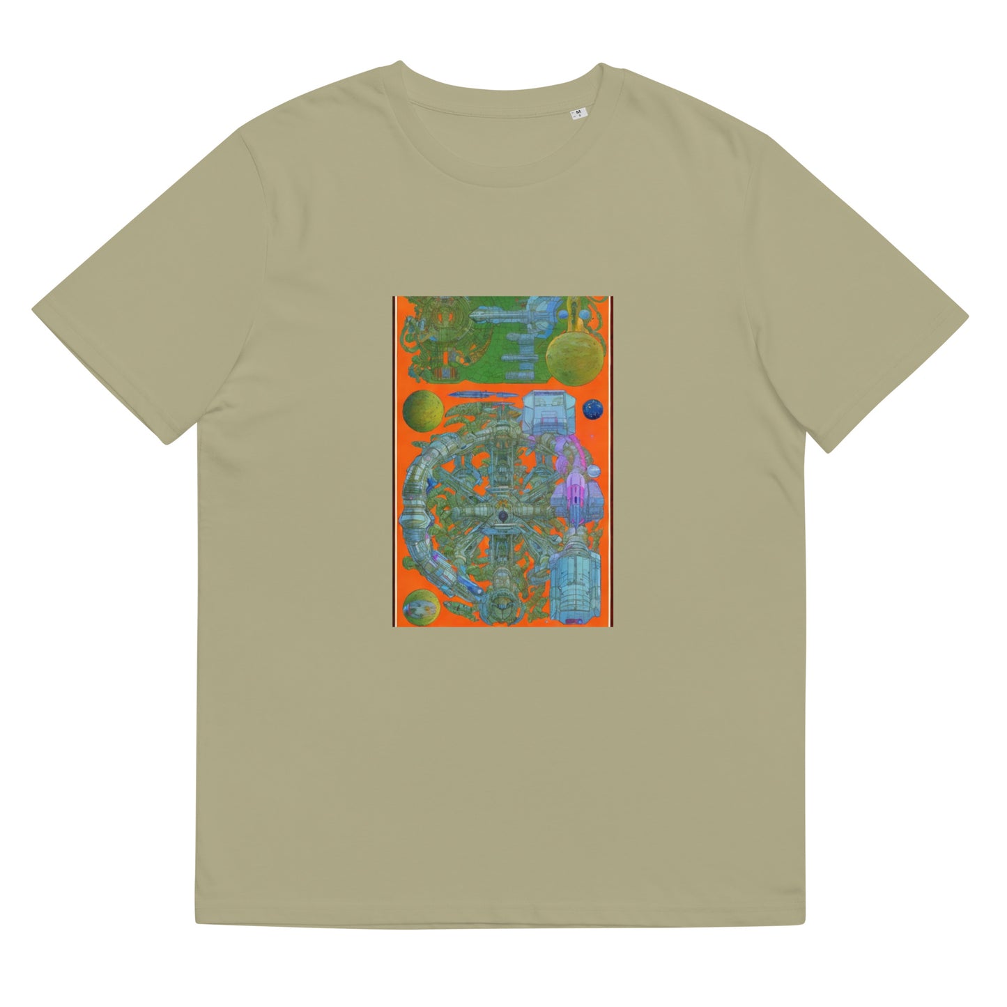 Unisex organic cotton t-shirt - Orange Spaceship