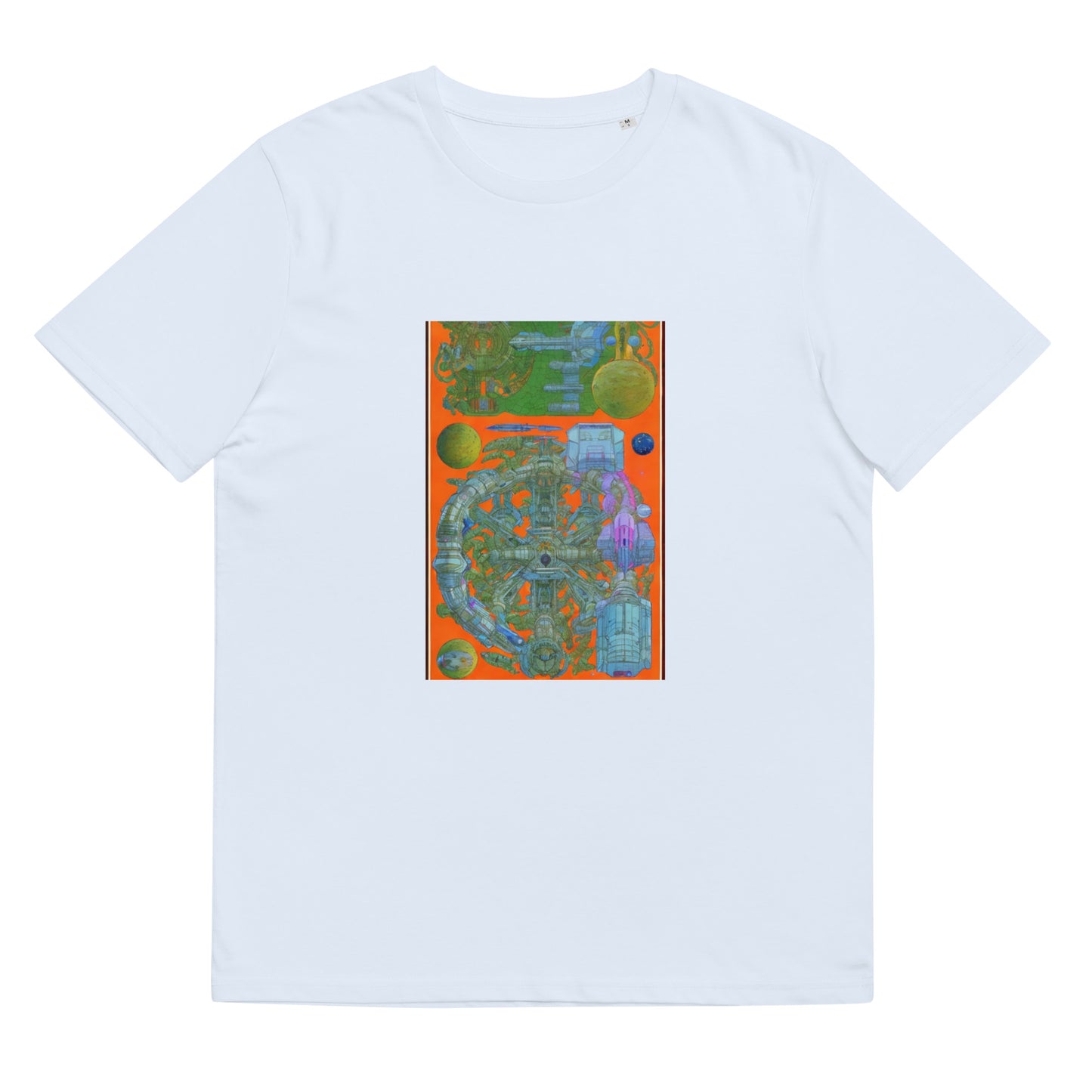 Unisex organic cotton t-shirt - Orange Spaceship