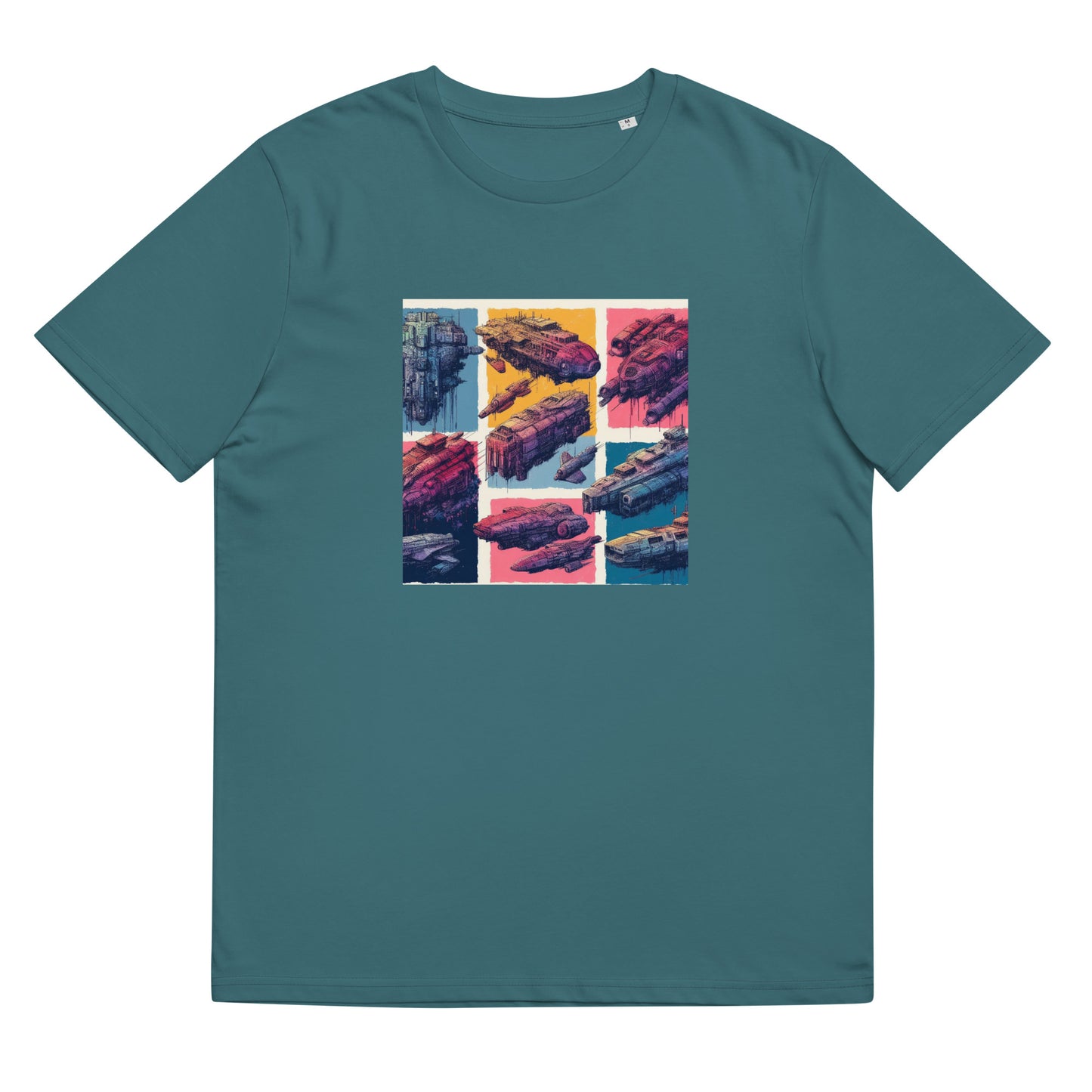 Unisex organic cotton t-shirt - Spaceship Pattern