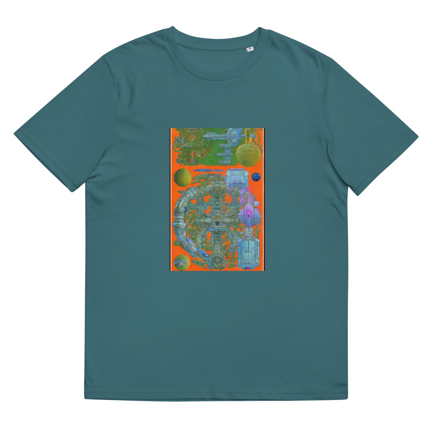 Unisex organic cotton t-shirt - Orange Spaceship