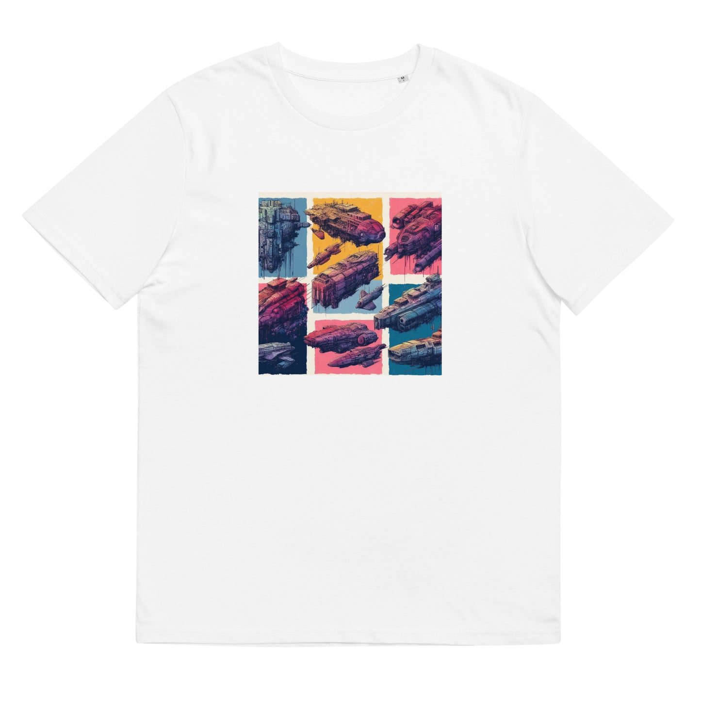 Unisex organic cotton t-shirt - Spaceship Pattern