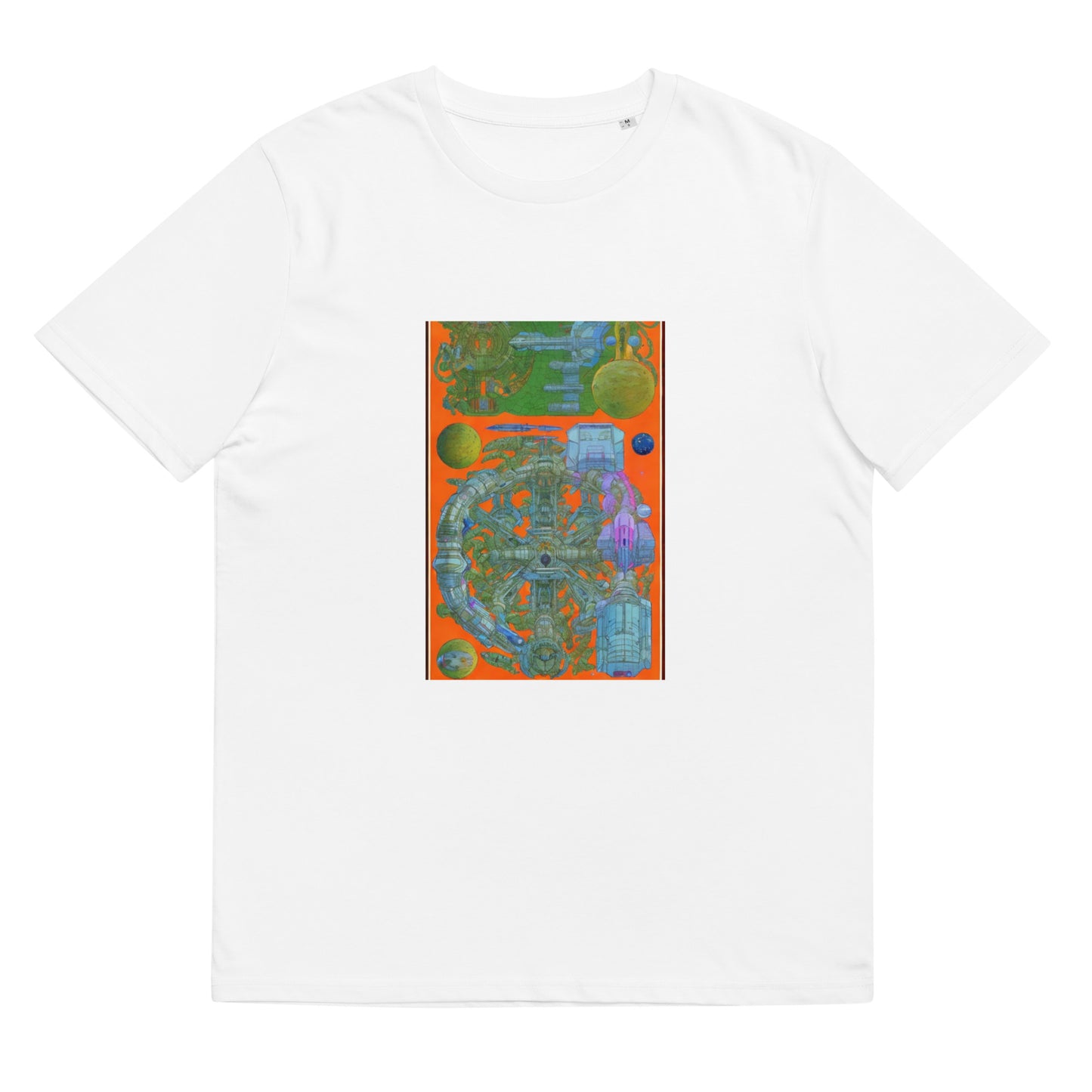 Unisex organic cotton t-shirt - Orange Spaceship